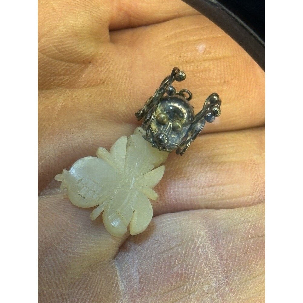 Qing Dynasty Sterling Dragon And Jade Pendant
